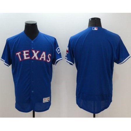 Rangers Blank Blue Flexbase Authentic Collection Stitched MLB Jersey