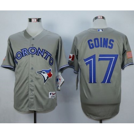 Blue Jays #17 Ryan Goins Grey Cool Base Stitched MLB Jersey