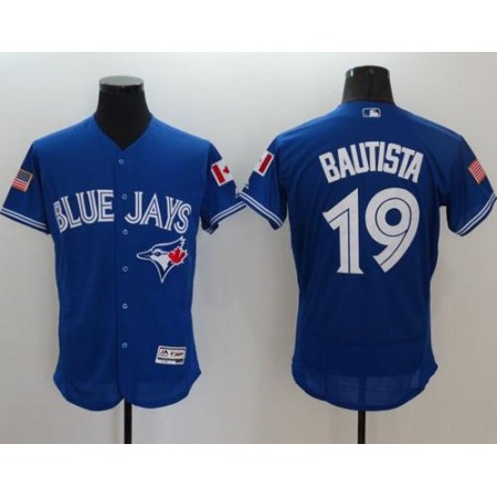 Blue Jays #19 Jose Bautista Blue Fashion Stars & Stripes Flexbase Authentic Stitched MLB Jersey