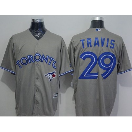 Blue Jays #29 Devon Travis Grey New Cool Base Stitched MLB Jersey