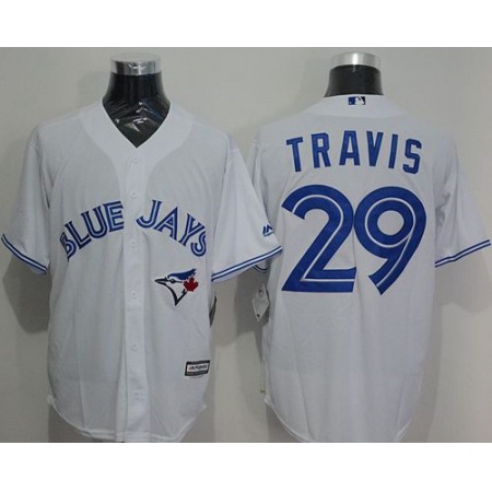 Blue Jays #29 Devon Travis White New Cool Base Stitched MLB Jersey