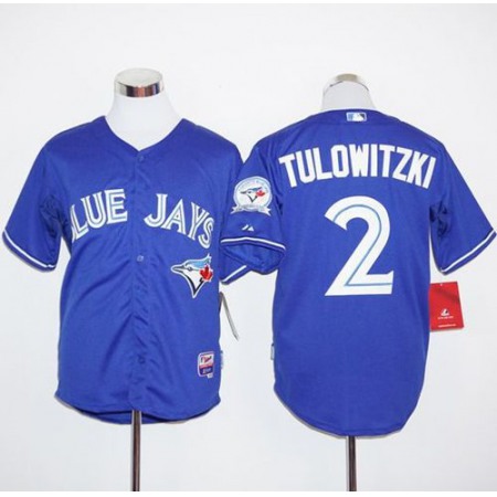 Blue Jays #2 Troy Tulowitzki Blue Alternate Cool Base Stitched MLB Jersey