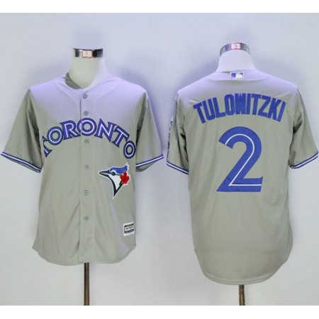 Blue Jays #2 Troy Tulowitzki Grey New Cool Base 40th Anniversary Stitched MLB Jersey
