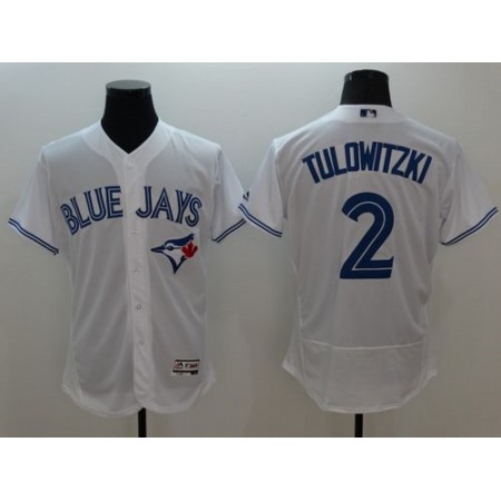 Blue Jays #2 Troy Tulowitzki White Flexbase Authentic Collection Stitched MLB Jersey