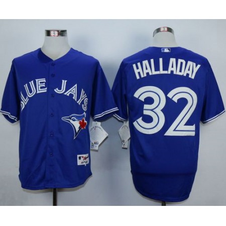 Blue Jays #32 Roy Halladay Blue Cool Base Stitched MLB Jersey