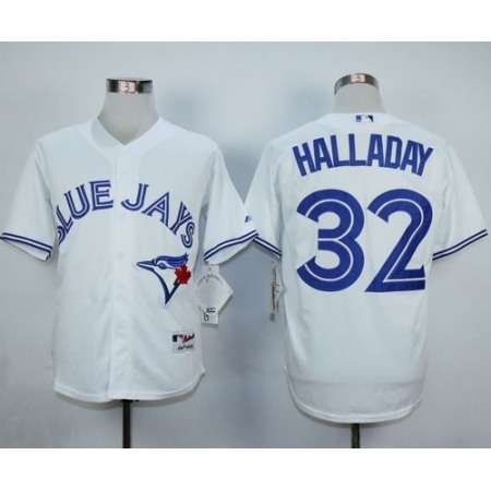 Blue Jays #32 Roy Halladay White Cool Base Stitched MLB Jersey