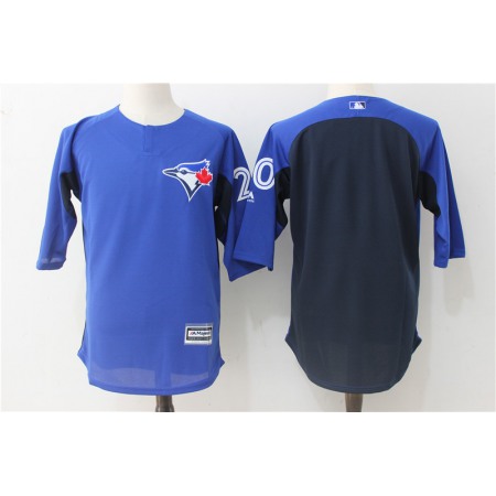 Men's Toronto Blue Jays #20 Josh Donaldson Royal/Navy Authentic Collection On-Field 3/4 Sleeve Batting Practice Stitched MLB Jersey