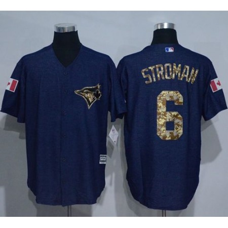 Blue Jays #6 Marcus Stroman Denim Blue Salute to Service Stitched MLB Jersey