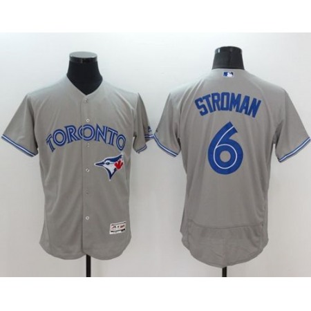 Blue Jays #6 Marcus Stroman Grey Flexbase Authentic Collection Stitched MLB Jersey