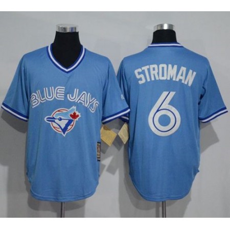 Blue Jays #6 Marcus Stroman Light Blue Cooperstown Throwback Stitched MLB Jersey