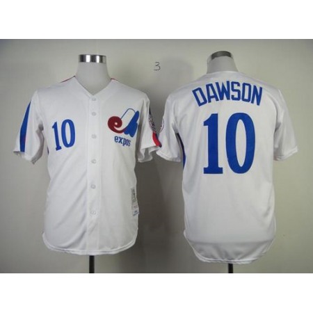 Mitchell And Ness 1982 Expos #10 Andre Dawson White Throwback Stitched MLB Jersey