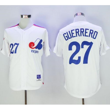 Mitchell And Ness Expos #27 Vladimir Guerrero White Throwback Stitched MLB Jersey