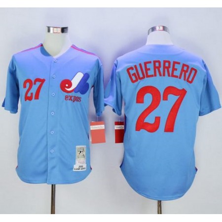 Mitchell and Ness Expos #27 Vladimir Guerrero Blue Stitched MLB Jersey