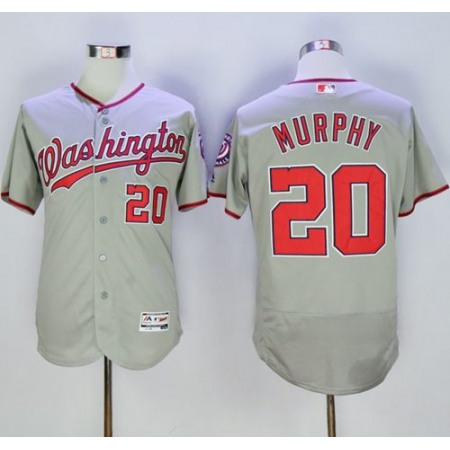 Nationals #20 Daniel Murphy Grey Flexbase Authentic Collection Stitched MLB Jersey