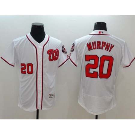 Nationals #20 Daniel Murphy White Flexbase Authentic Collection Stitched MLB Jersey