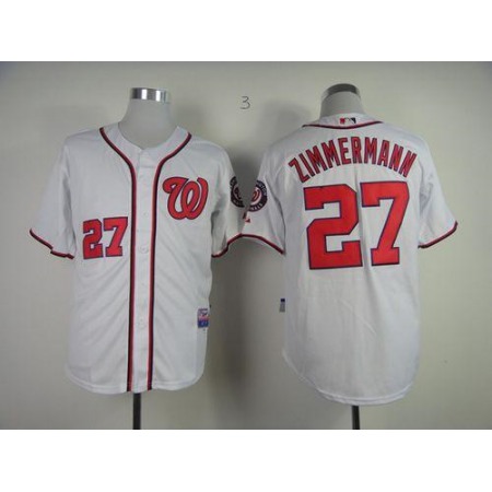 Nationals #27 Jordan Zimmermann White Cool Base Stitched MLB Jersey