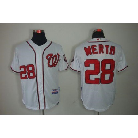 Nationals #28 Jayson Werth White Stitched MLB Jersey