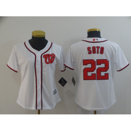 Washington Nationals #22 Juan Soto White Stitched MLB Jersey(Run Small)