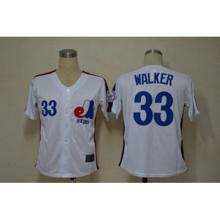 Mitchell And Ness Expos #33 Larry Walker White Throwback Stitched MLB Jersey