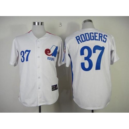 Mitchell And Ness Expos #37 Steve Rodgers White Throwback Stitched MLB Jersey