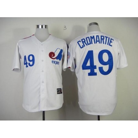 Mitchell And Ness Expos #49 Warren Cromartie White Throwback Stitched MLB Jersey