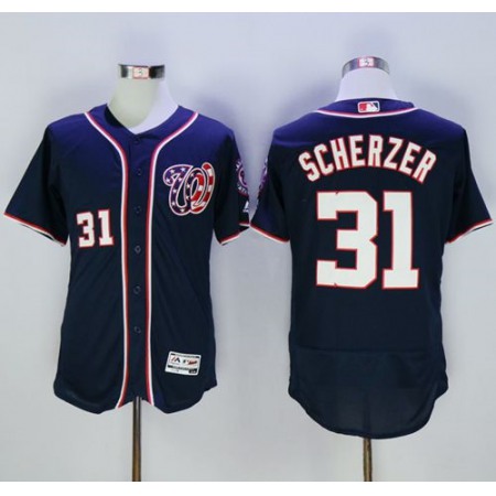 Nationals #31 Max Scherzer Navy Blue Flexbase Authentic Collection Stitched MLB Jersey