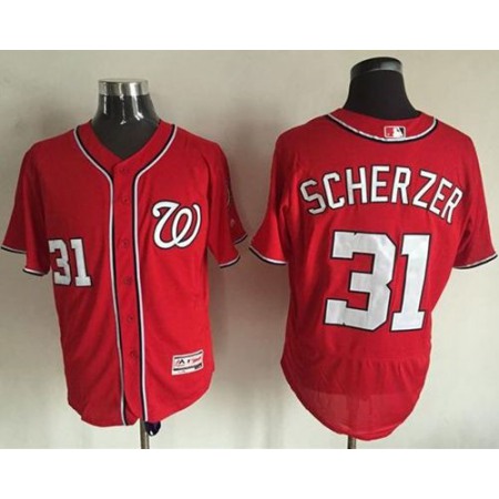 Nationals #31 Max Scherzer Red Flexbase Authentic Collection Stitched MLB Jersey