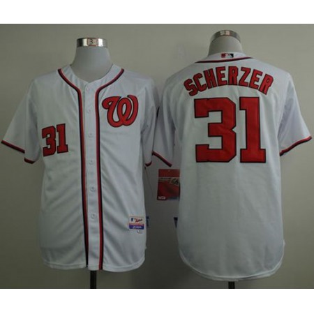 Nationals #31 Max Scherzer White Cool Base Stitched MLB Jersey