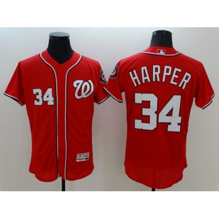 Nationals #34 Bryce Harper Red Flexbase Authentic Collection Stitched MLB Jersey