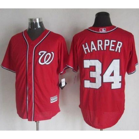 Nationals #34 Bryce Harper Red New Cool Base Stitched MLB Jersey