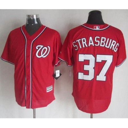 Nationals #37 Stephen Strasburg Red New Cool Base Stitched MLB Jersey