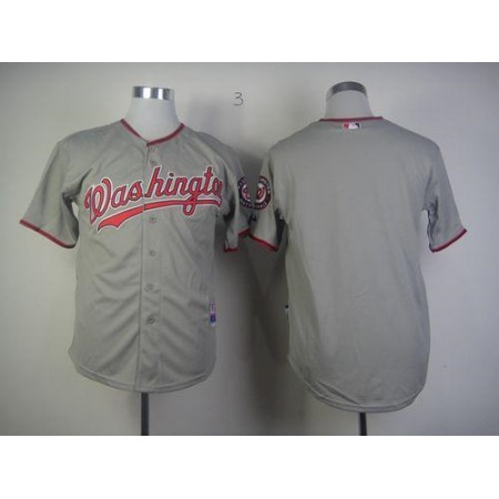 Nationals Blank Grey Cool Base Stitched MLB Jersey