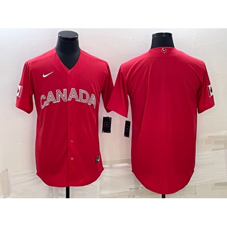Men's Canada Baseball Blank 2023 Red World Baseball Classic Stitched Jersey