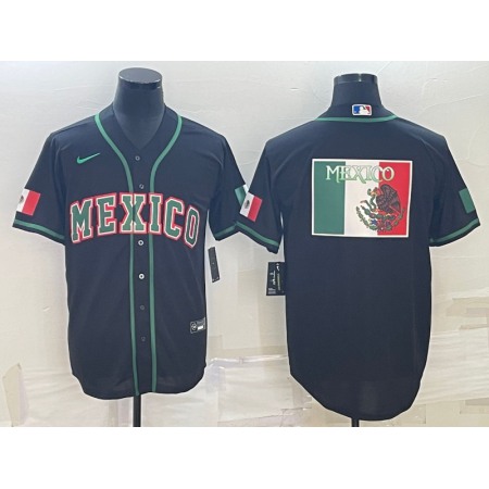 Men's Mexico Baseball 2023 Black World Baseball Big Logo Classic Stitched Jersey