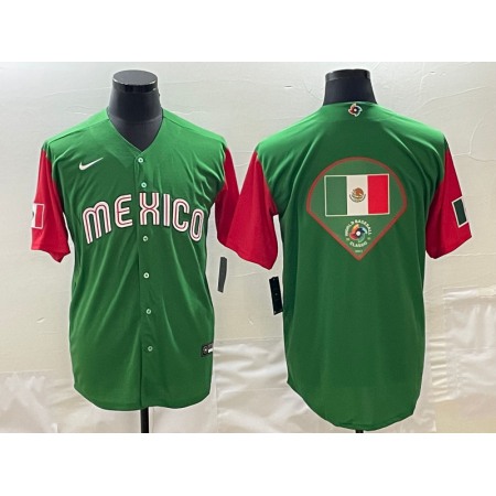 Men's Mexico Baseball 2023 Green World Baseball Big Logo Classic Stitched Jersey