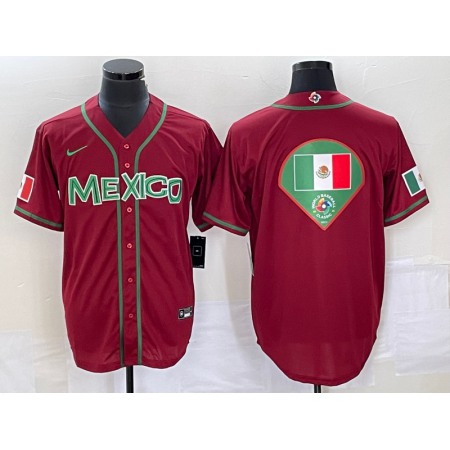 Men's Mexico Baseball 2023 Red World Baseball Classic Team Big Logo Stitched Jersey
