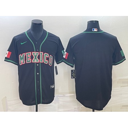 Men's Mexico Baseball Blank 2023 Black World Baseball Classic Stitched Jersey