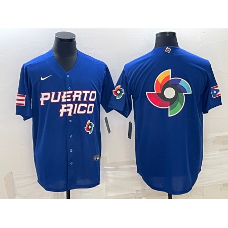 Men's Puerto Rico Baseball 2023 Royal World Baseball Big Logo With Patch Classic Stitched Jersey