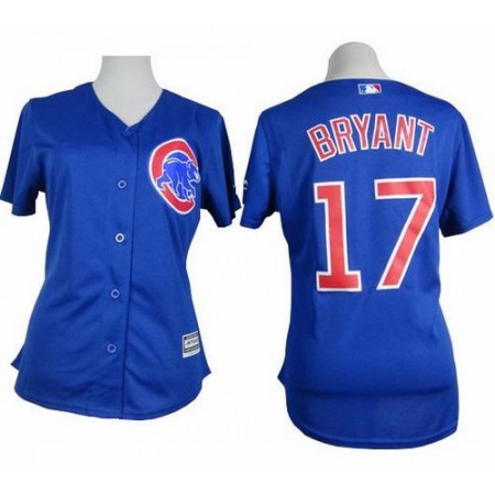 Cubs #17 Kris Bryant Blue Alternate Women's Stitched MLB Jersey