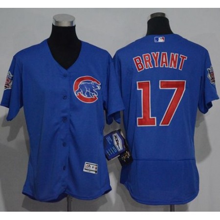 Cubs #17 Kris Bryant Blue Flexbase Authentic Women's Stitched MLB Jersey