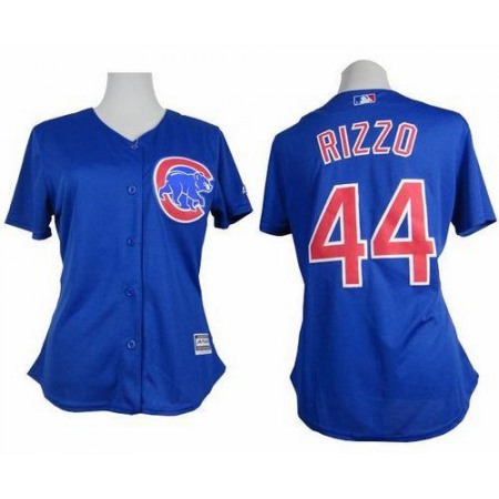Cubs #44 Anthony Rizzo Blue Alternate Women's Stitched MLB Jersey