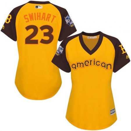 Red Sox #23 Blake Swihart Gold 2016 All-Star American League Women's Stitched MLB Jersey