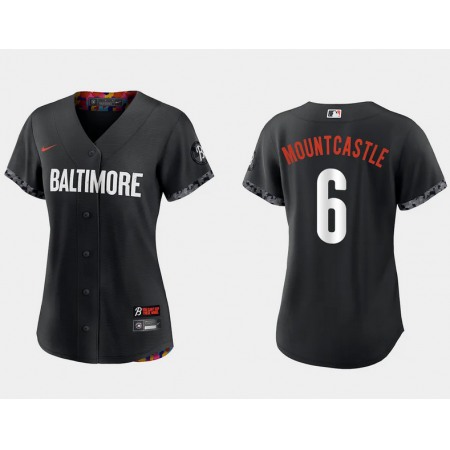 Women's Baltimore Orioles #6 Ryan Mountcastle Black 2023 City Connect Stitched Baseball Jersey(Run Small)