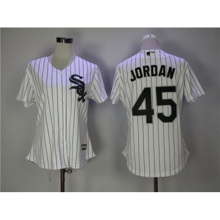 Women's Chicago White Sox #45 Michael Jordan White Cool Base Stitched MLB Jersey
