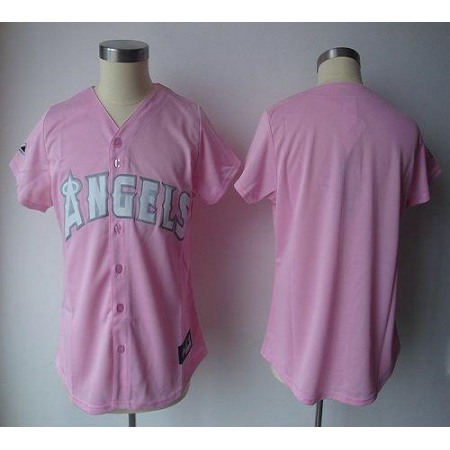 Angels Blank Pink Women's Fashion Stitched MLB Jersey