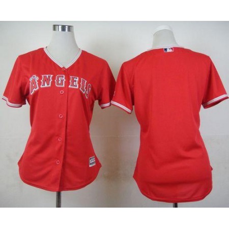Angels Blank Red Alternate Women's Stitched MLB Jersey