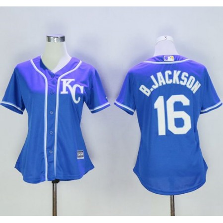 Royals #16 Bo Jackson Blue Women's Alternate 2 Stitched MLB Jersey