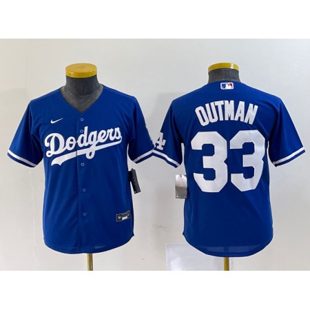 Women's Los Angeles Dodgers #33 James Outman Royal Stitched Jersey(Run Small)