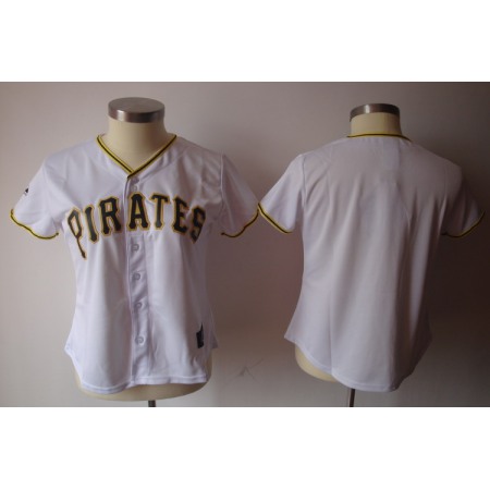Pirates Blank White Women's Fashion Stitched MLB Jersey
