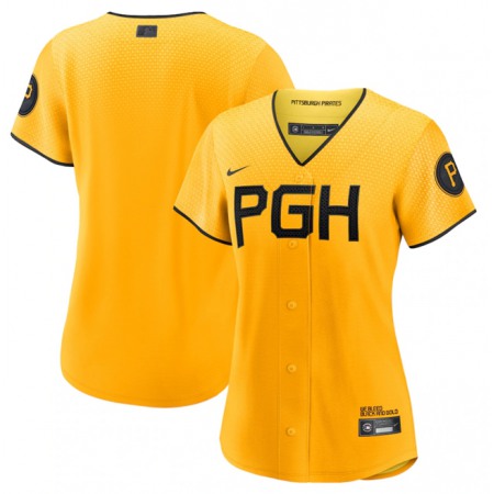 Women's Pittsburgh Pirates Blank Gold 2023 City Connect Stitched Jersey